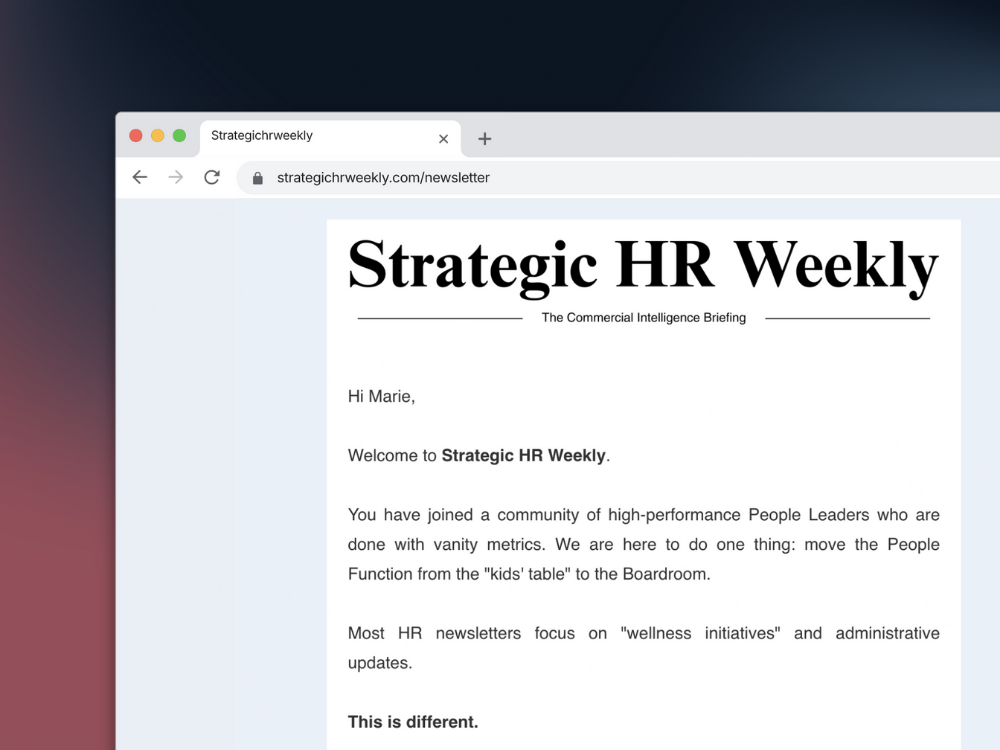 Strategic hr weekly email example